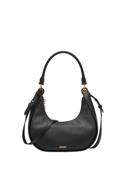 DKNY Abby Leather Hobo Crossbody Bag, Black