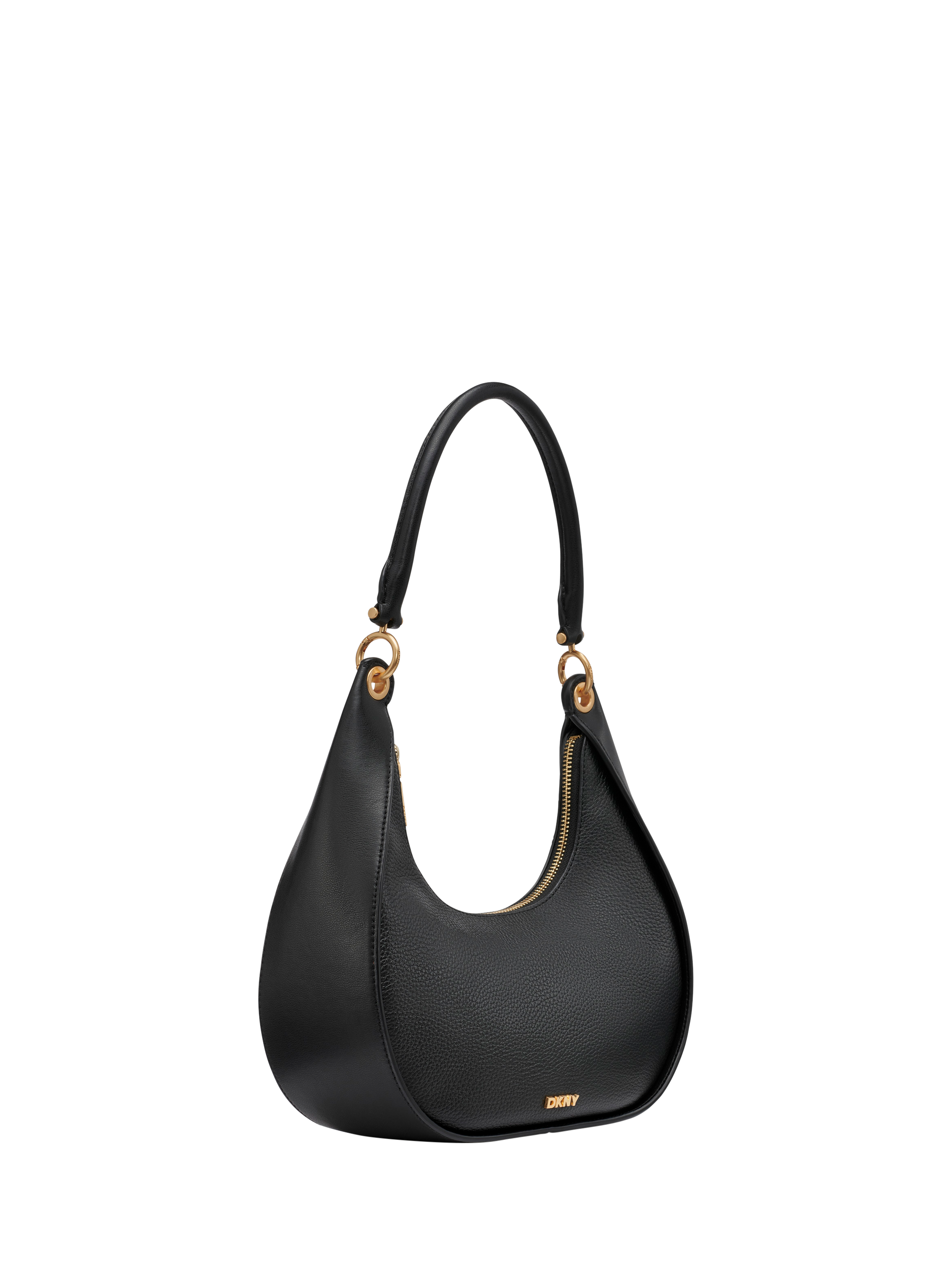 Product image 2 of 9, which shows DKNY Abby Hobo Leather Cross Body Bag, Black