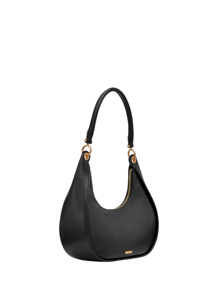 DKNY Abby Leather Hobo Crossbody Bag - view 2, Black