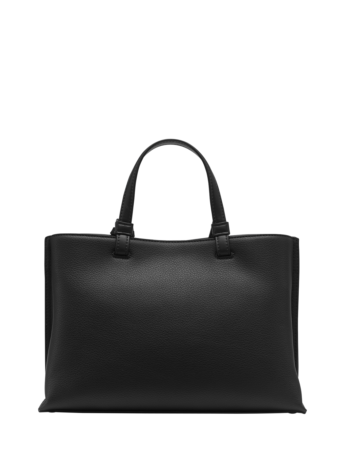 Product image 4 of 5, which shows DKNY Alya Leather Satchel, Black