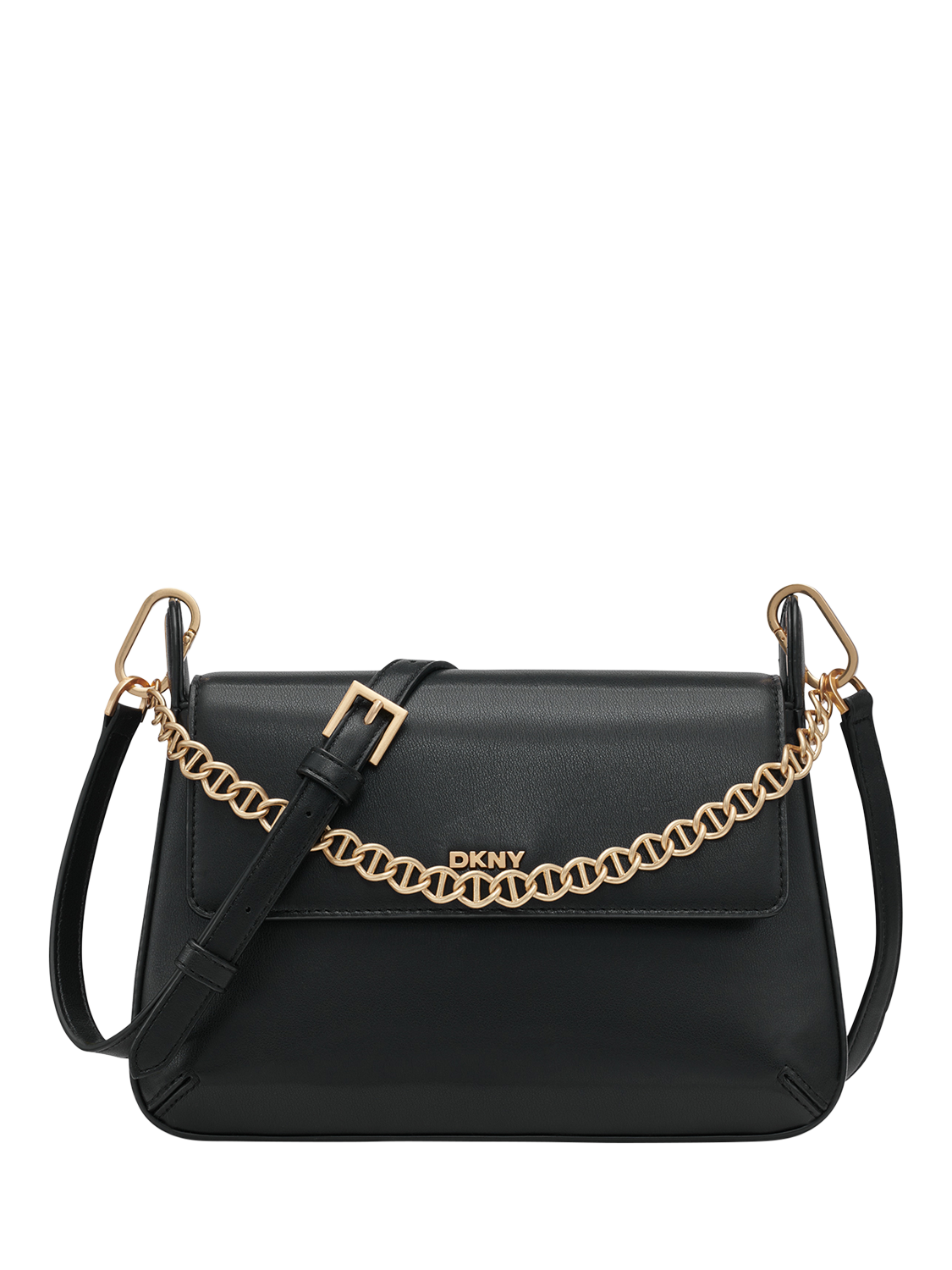 DKNY Belen Leather Top Zip Cross Body Bag, Black