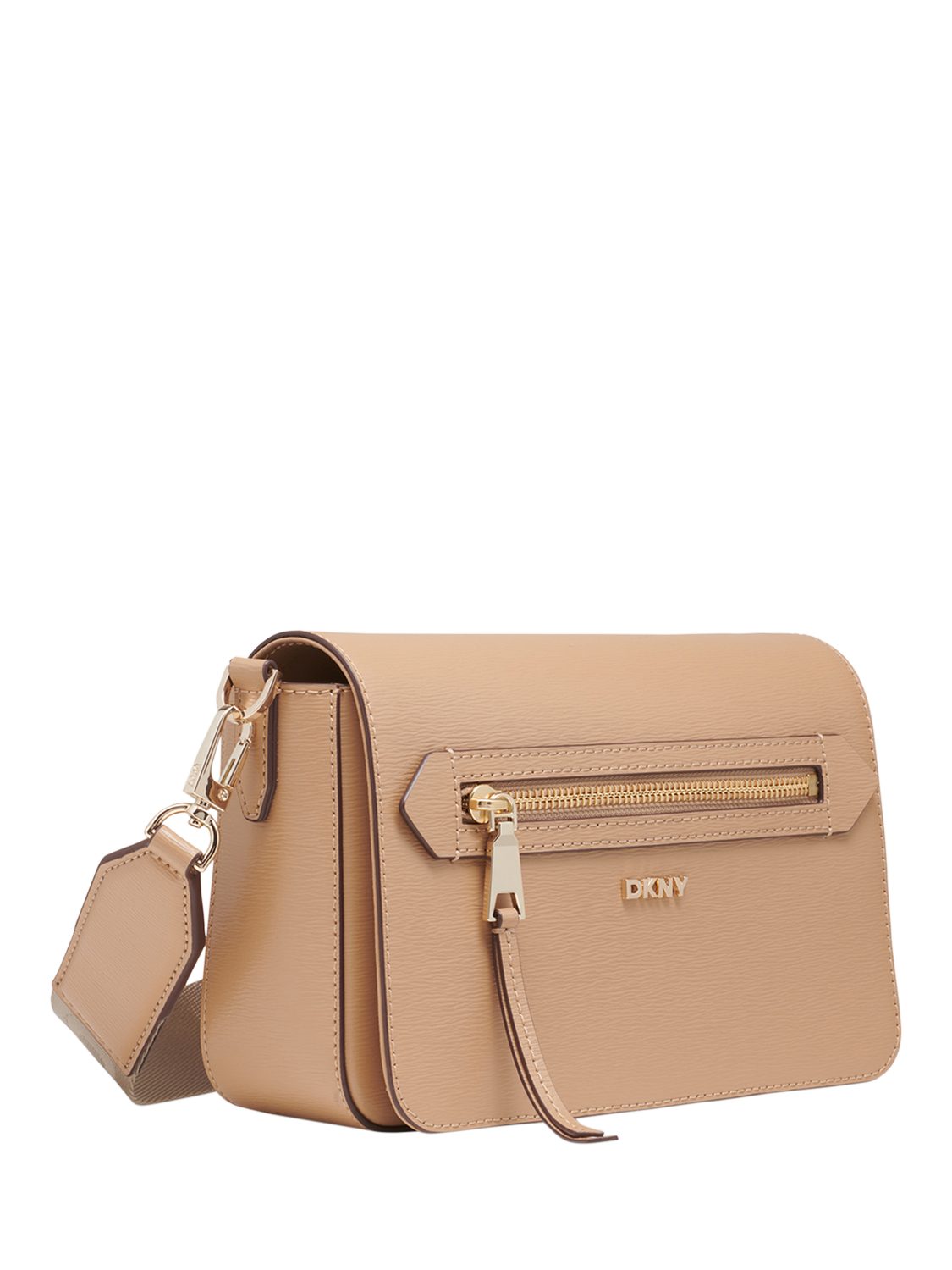 Product image 2 of 5, which shows DKNY Bryant Avenue Leather Cross Body Bag, Cappuccino