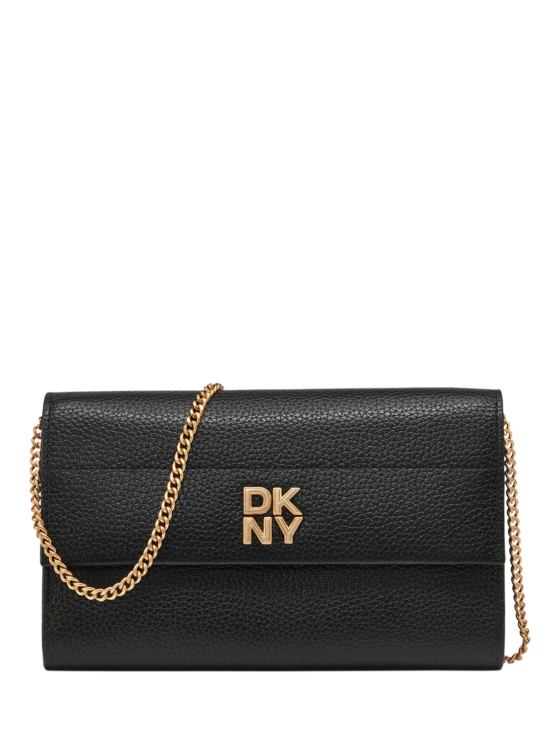 Product image 1 of 7, which shows DKNY Rosa Leather Chain Wallet Cross Body Bag, Black