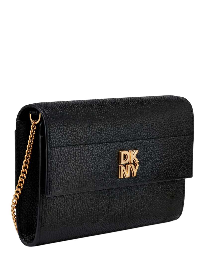 Product image 2 of 7, which shows DKNY Rosa Leather Chain Wallet Cross Body Bag, Black