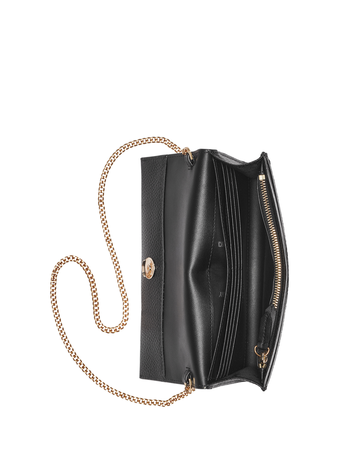Product image 3 of 7, which shows DKNY Rosa Leather Chain Wallet Cross Body Bag, Black