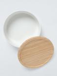 BIA Stoneware Serve Bowl with Bamboo Lid, 20.5cm, White/Natural
