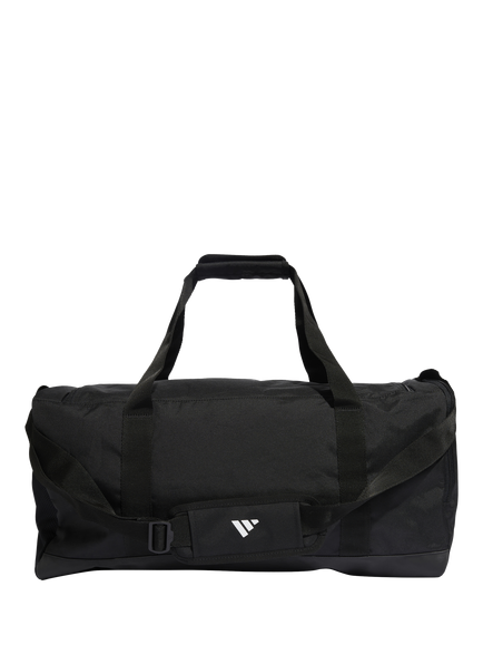 adidas Linear Duffel Bag, Medium, Black/Black/White - view 2, Black/Black/White