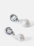 Mint Velvet Faux Pearl Drop Knot Earrings