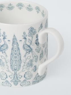 John Lewis x Sanderson Tamizart Bone China Mug, 360ml, Menai Blue - view 2, Blue Mid