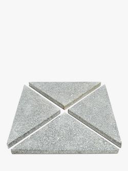 John Lewis Granite Slabs Parasol Base Weight, 60kg, Pack of 4, Grey, Grey