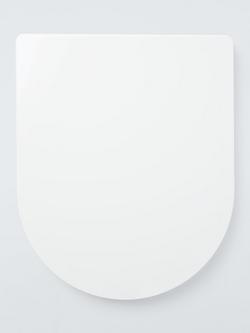 John Lewis Antibacterial Thermoset D-Shaped Toilet Seat, White, White