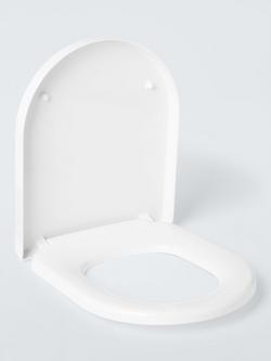 John Lewis Antibacterial Thermoset D-Shaped Toilet Seat, White - view 2, White