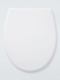John Lewis Antibacterial Thermoset Soft Close Toilet Seat, White, White