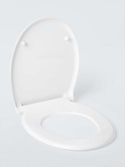 John Lewis Antibacterial Thermoset Soft Close Toilet Seat, White - view 2, White