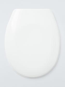 John Lewis Antibacterial Thermoset Standard Toilet Seat, White, White