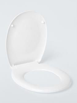 John Lewis Antibacterial Thermoset Standard Toilet Seat, White - view 2, White