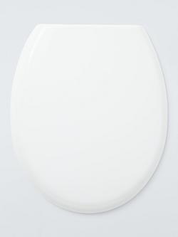 John Lewis Thermoset Wrapover Toilet Seat, White, White