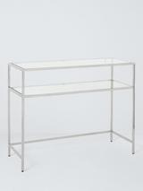 John Lewis Langham Rectangular Glass Console Table Brass