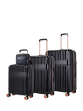 Rock Selene 8-Wheel Hard Shell Suitcase, Set of 4, Black