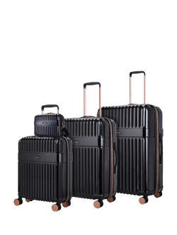Rock Selene 8-Wheel Hard Shell Suitcase, Set of 4, Black