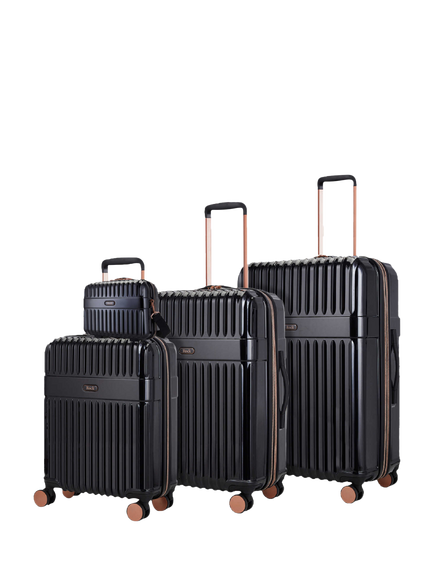 Rock Selene 8-Wheel Hard Shell Suitcase, Set of 4, Black