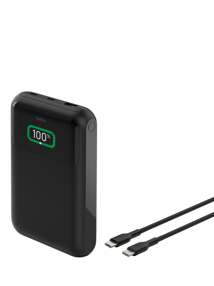Belkin BoostCharge Pro 3-Port Laptop Power Bank, 20K, Black, Black