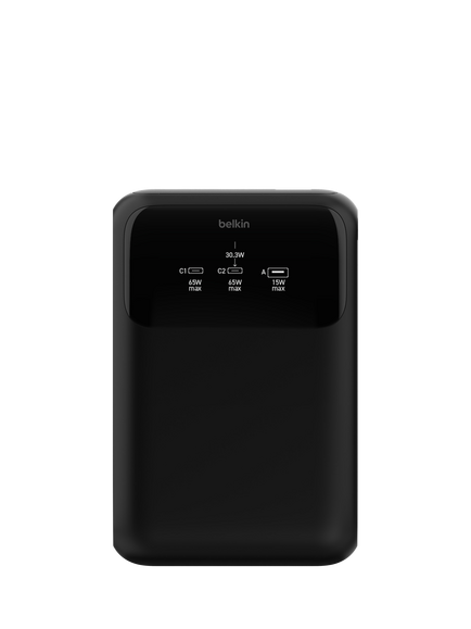 Belkin BoostCharge Pro 3-Port Laptop Power Bank, 20K, Black - view 2, Black