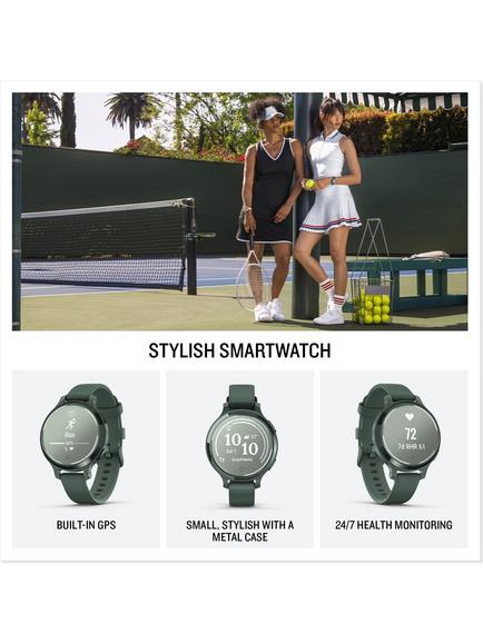 Garmin Lily 2 Active Smart Fitness Watch with Silicone Band, Jasper Green - view 2, Jasper Green