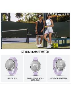 Garmin Lily 2 Active Smart Fitness Watch with Silicone Band, Silver and Jasmine Purple - view 2, Silver And Jasmine Purple