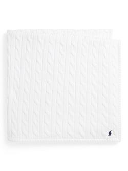Polo Ralph Lauren Baby Cotton Cable Blanket, White, White