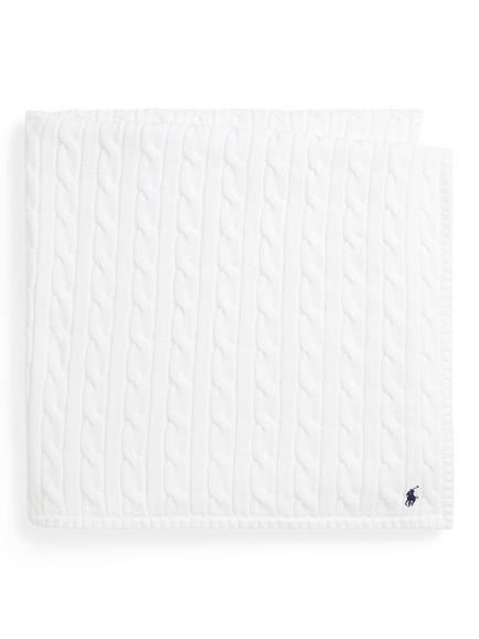 Polo Ralph Lauren Baby Cotton Cable Blanket, White, White