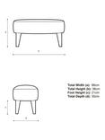 John Lewis Bergen II Footstool, Light Leg, Soft Weave Clay