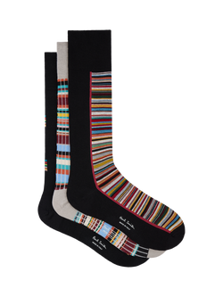 Paul Smith Signature Stripe Socks, Pack of 3, Multi, Multi Multi