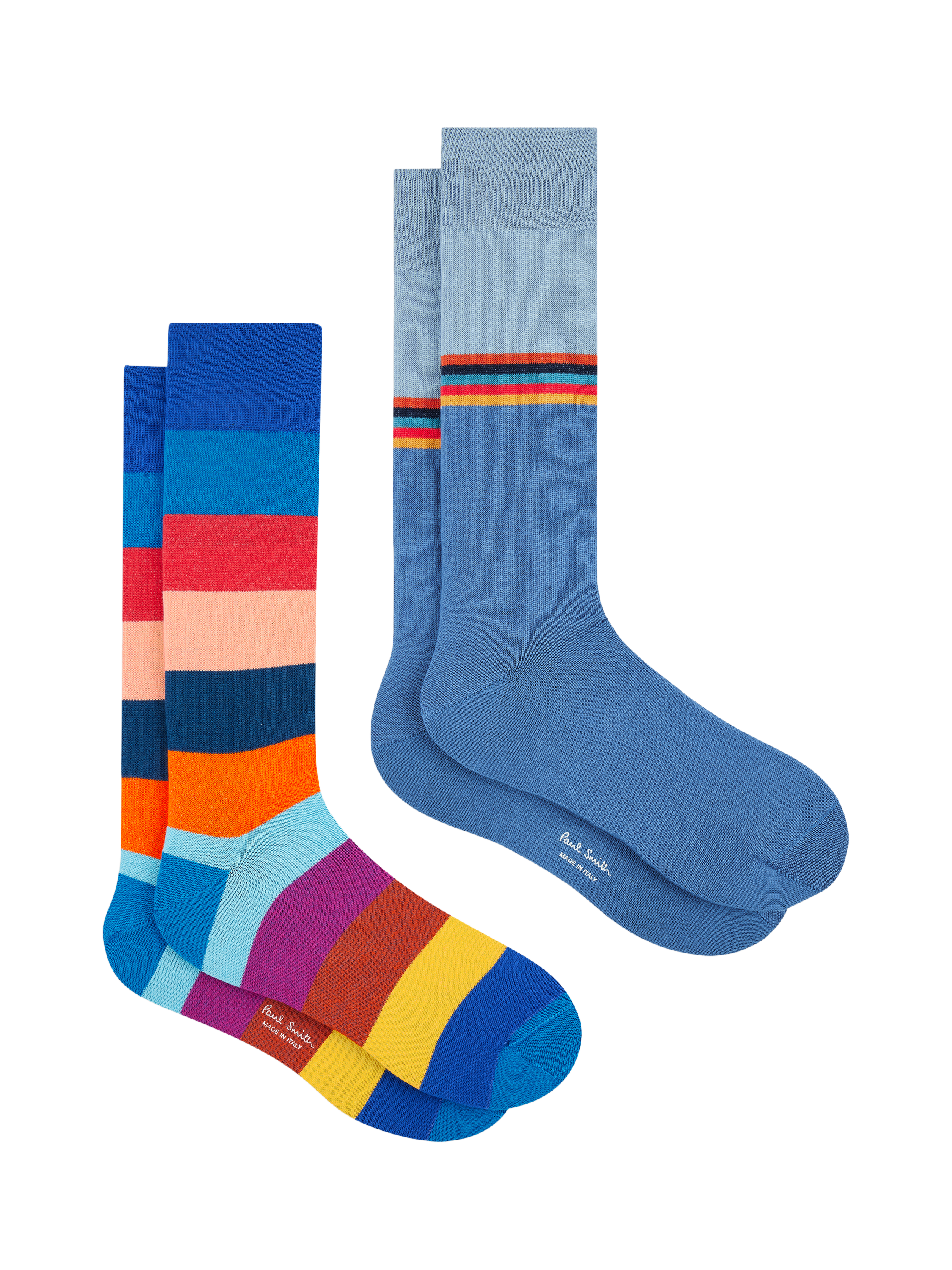 Product image 1 of 3, which shows Paul Smith Stripe Cotton Blend Socks, Pack of 2, Multi