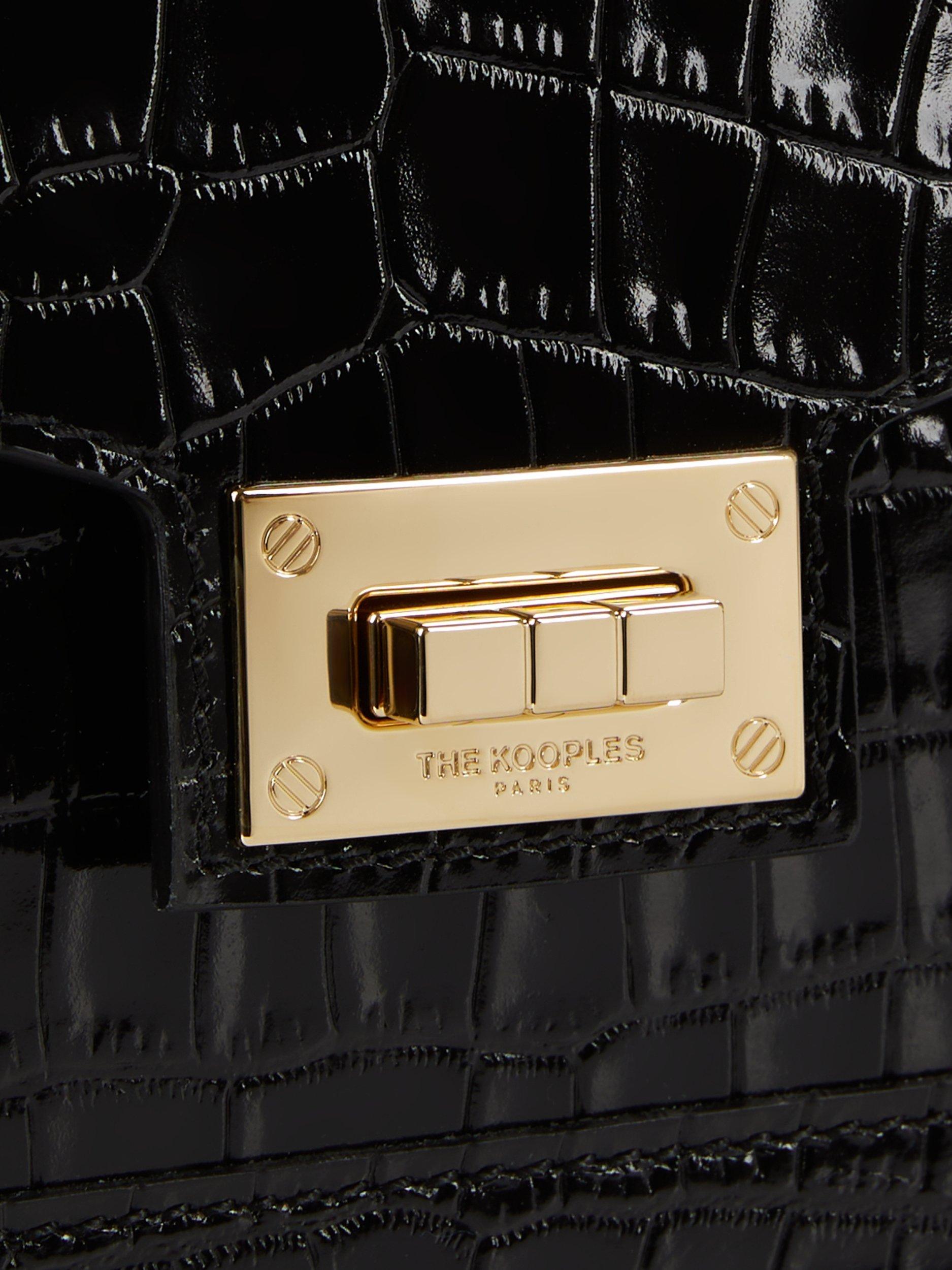 Product image 3 of 5, which shows THE KOOPLES Croc Double Strap Bag, Black