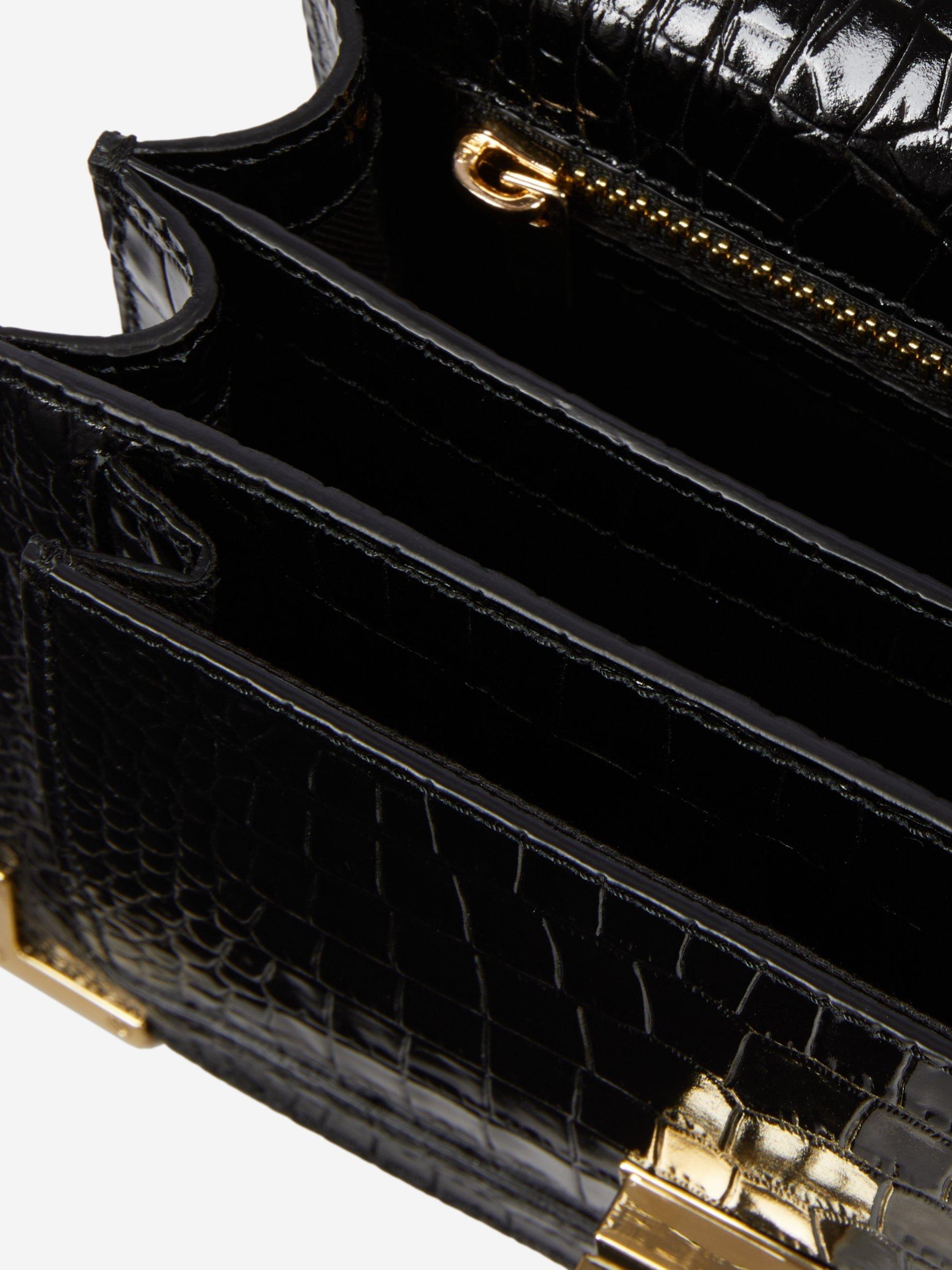 Product image 4 of 5, which shows THE KOOPLES Croc Double Strap Bag, Black