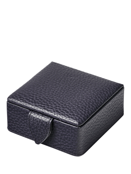 Aspinal of London Small Stud Pebble Leather Box, Navy