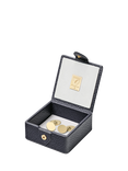 Aspinal of London Small Stud Pebble Leather Box, Navy