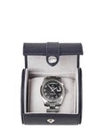 Aspinal of London Pebble Leather Travel Watch Roll, Navy