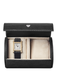 Aspinal of London Leather Barrel Watch Box, Black