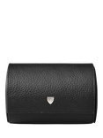Aspinal of London Leather Barrel Watch Box, Black