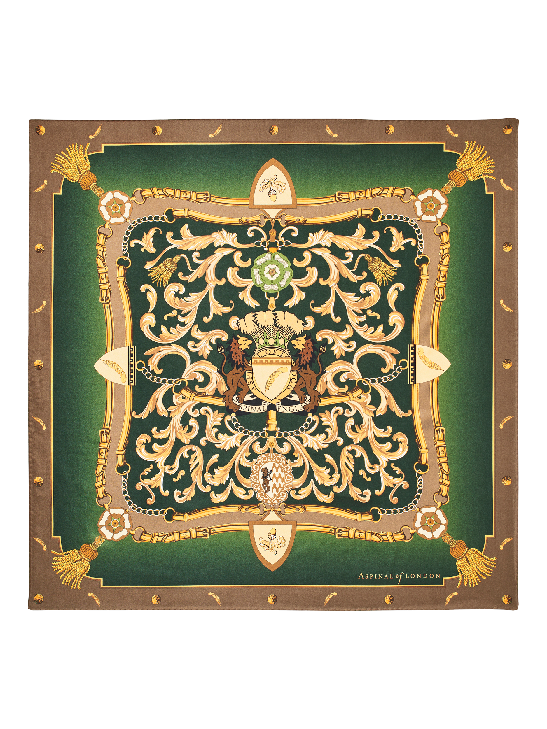 Aspinal of London Silk Scarf, Racing Green