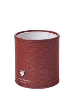 Aspinal of London Leather Round Pen Pot, Merlot - view 2, Merlot