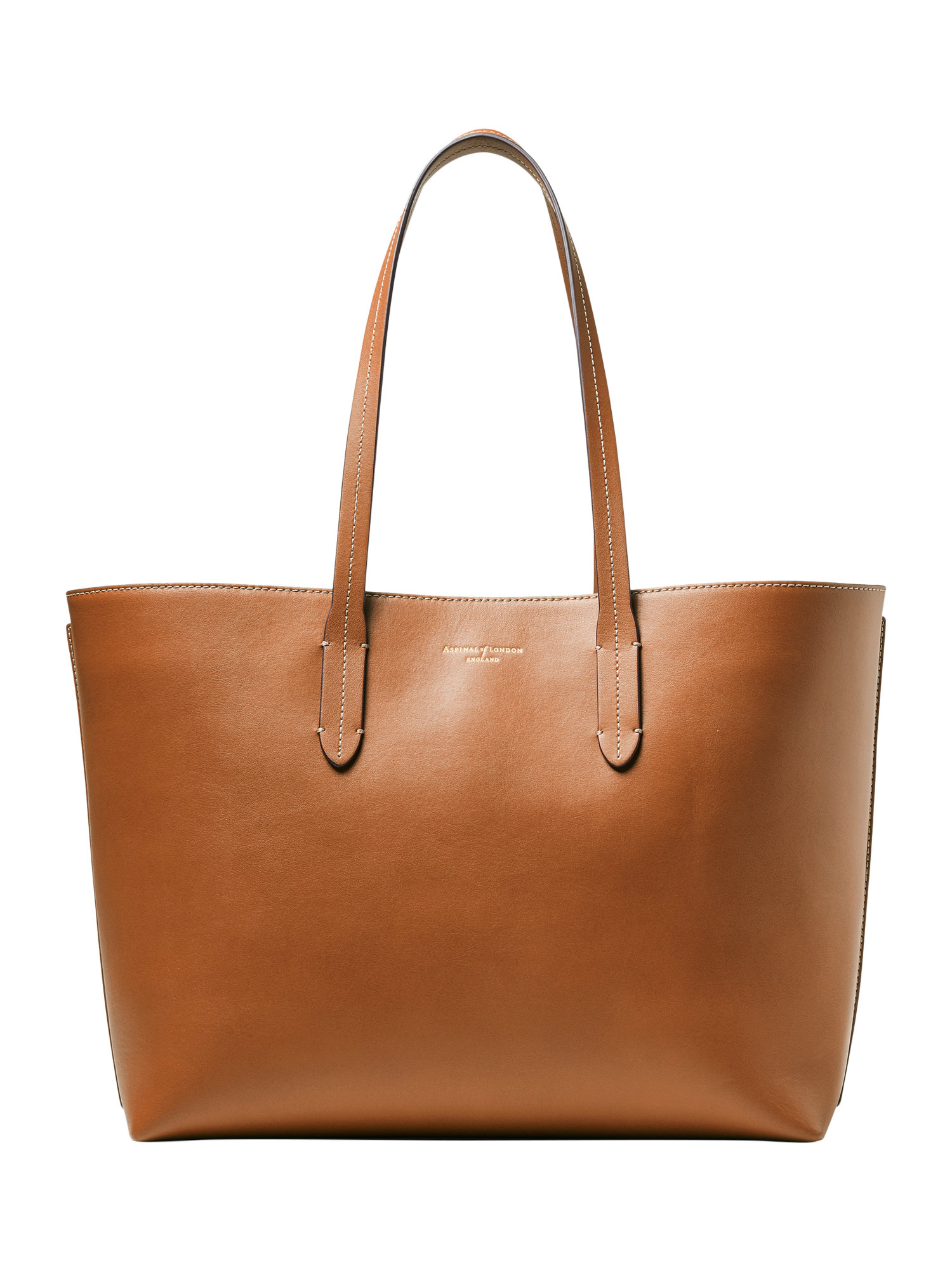 Aspinal of London East West Leather Tote Bag Tan