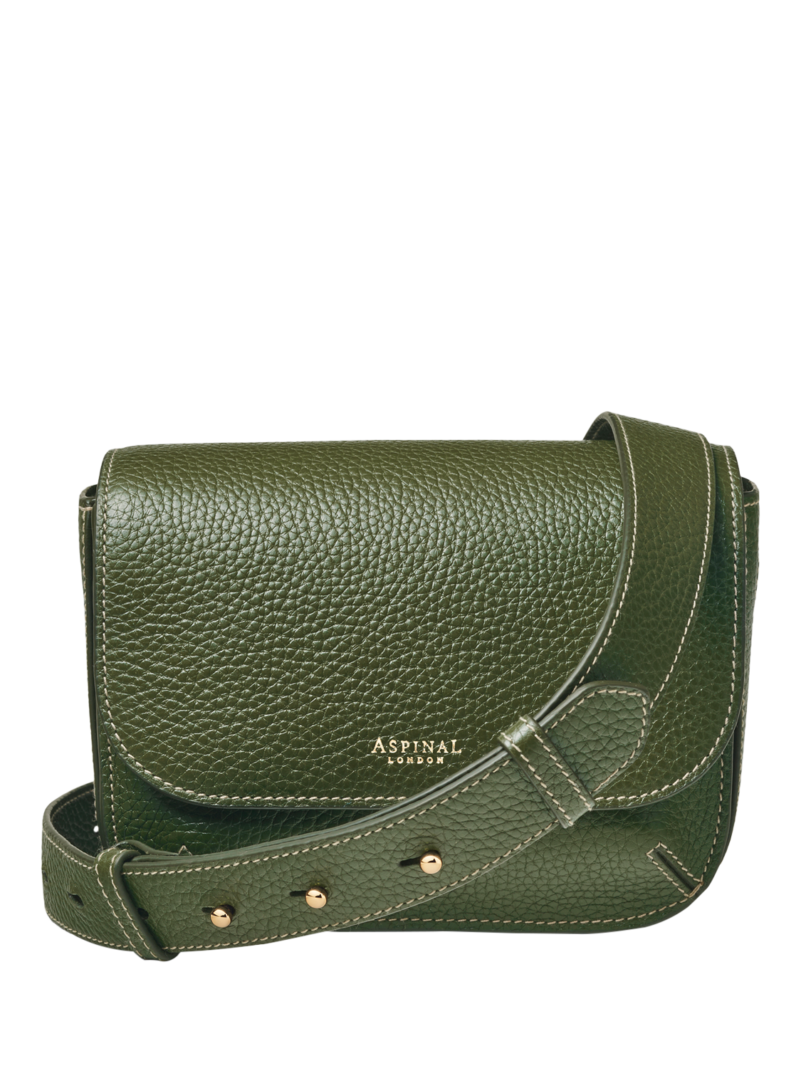 Aspinal of London Ella Pebble Leather Cross Body Bag, Racing Green