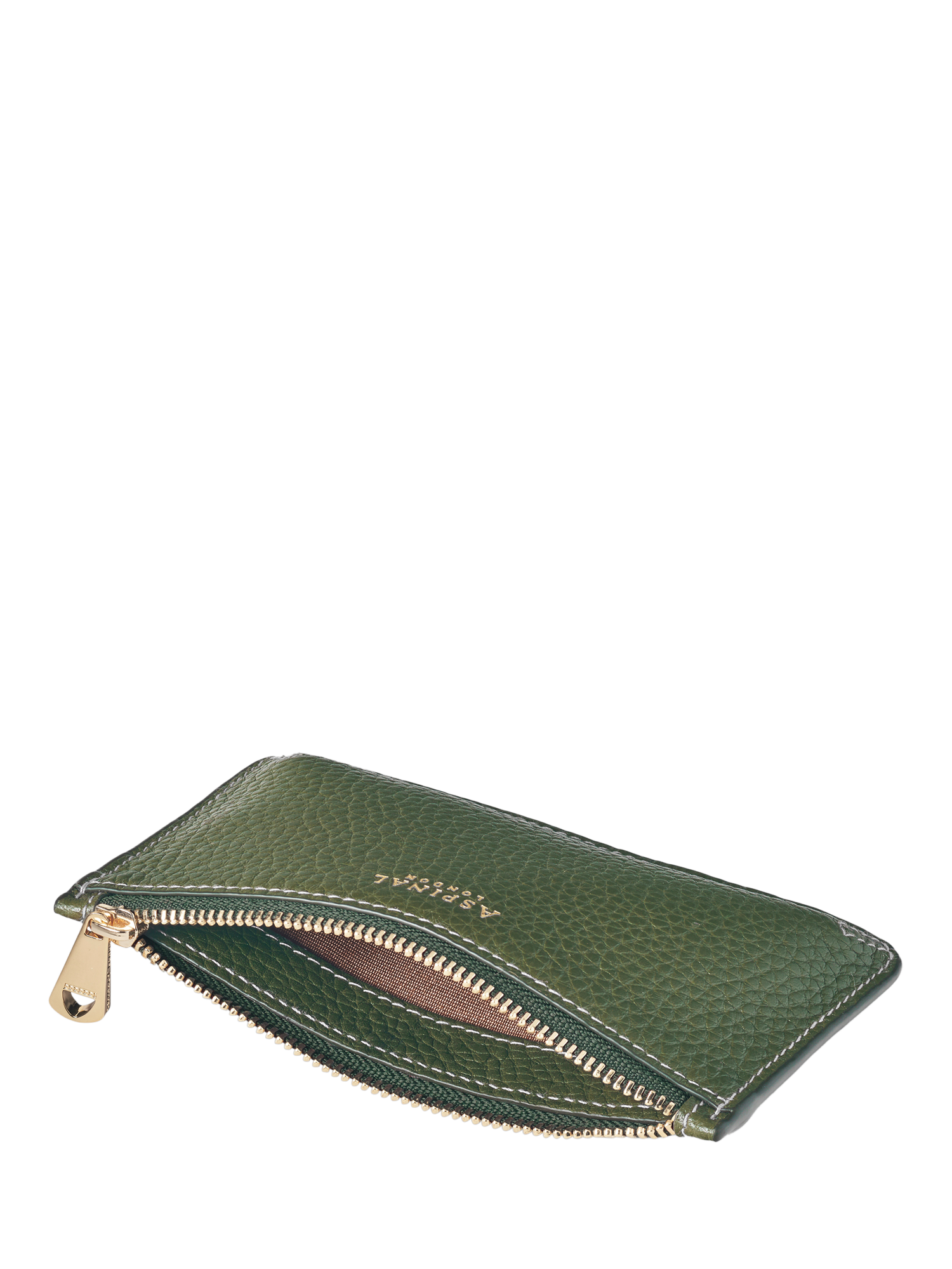 Product image 3 of 3, which shows Aspinal of London Ella Leather Coin & Card Holder, Racing Green