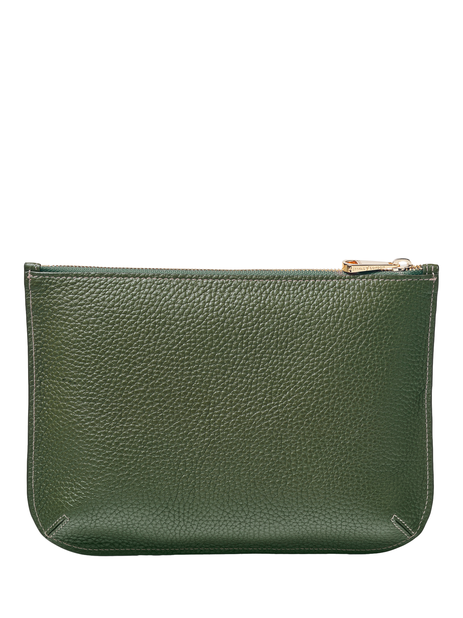 Product image 3 of 4, which shows Aspinal of London Medium Ella Pebble Grain Leather Pouch, Racing Green