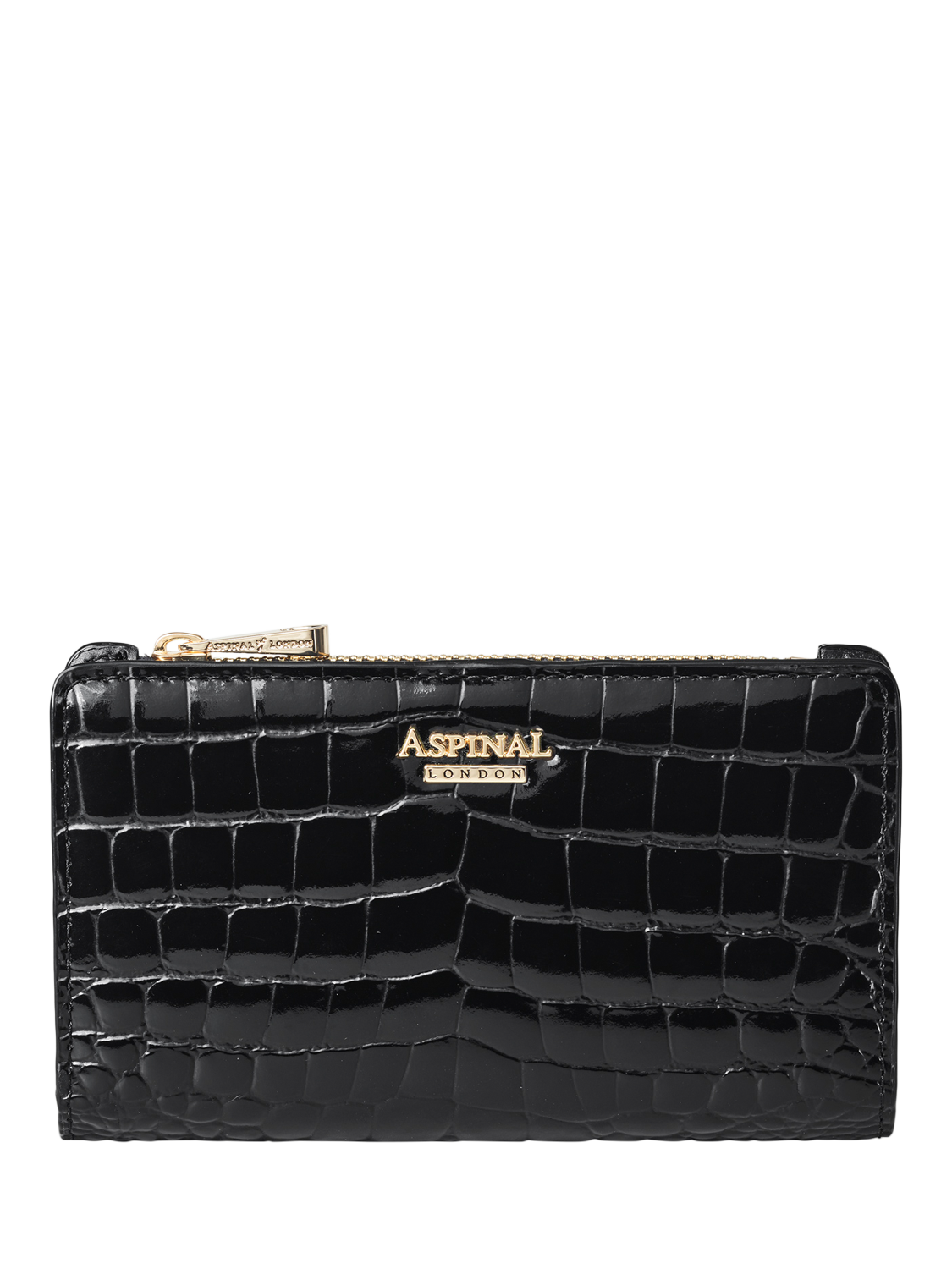 Aspinal of London Mayfair Patent Croc Coin Card Purse