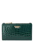 Aspinal of London Mayfair Patent Croc Coin & Card Purse, Evergreen