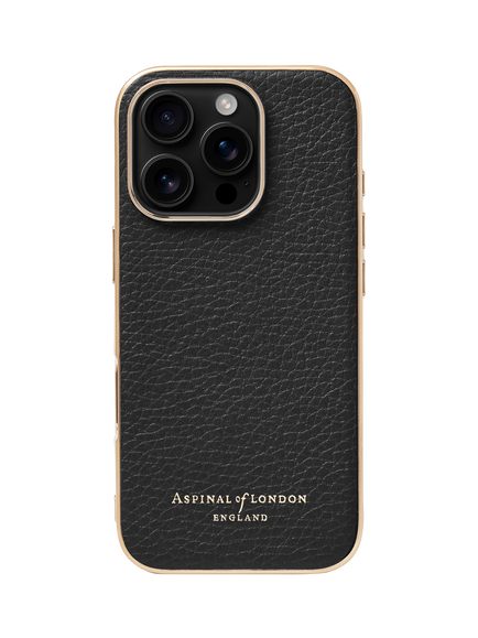 Aspinal of London Leather iPhone 16 Pro Case, Black